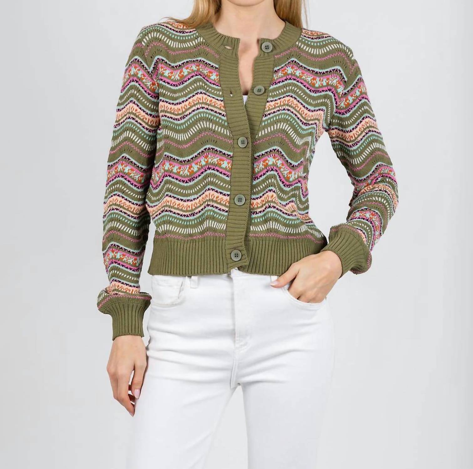 Aldo Martins - Kilie Waves Button Front Cardigan