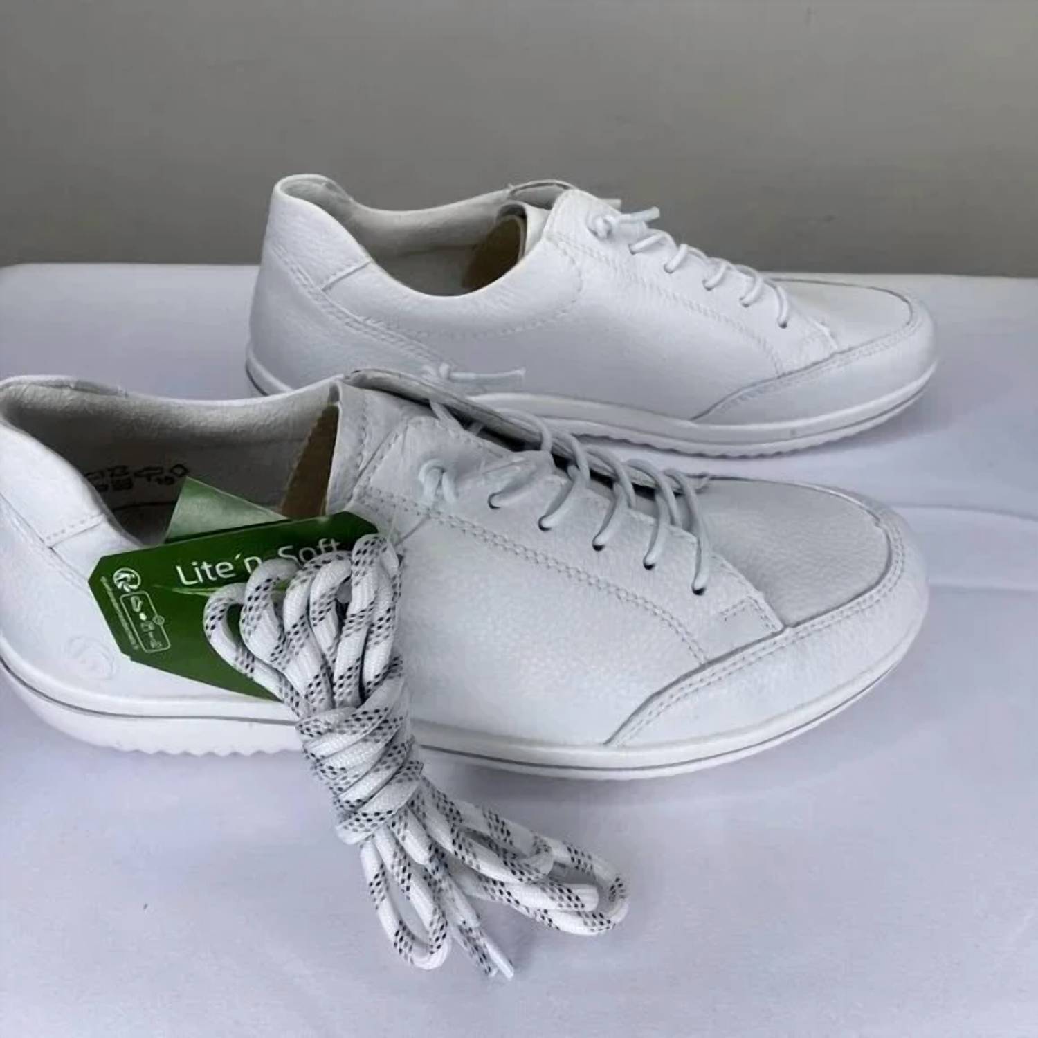 Remonte Women's Louann Low Top Round Toe Leather Sneaker in white - women's sneaker - alternate view
