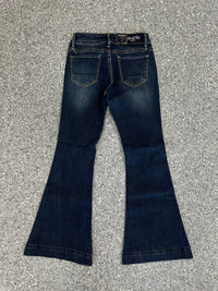 GRACE IN LA Women's Flare Jeans in la women s flare jeans in blue - women's jeans - detail view