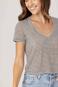Sundays - Stripe Linen Sister Tee