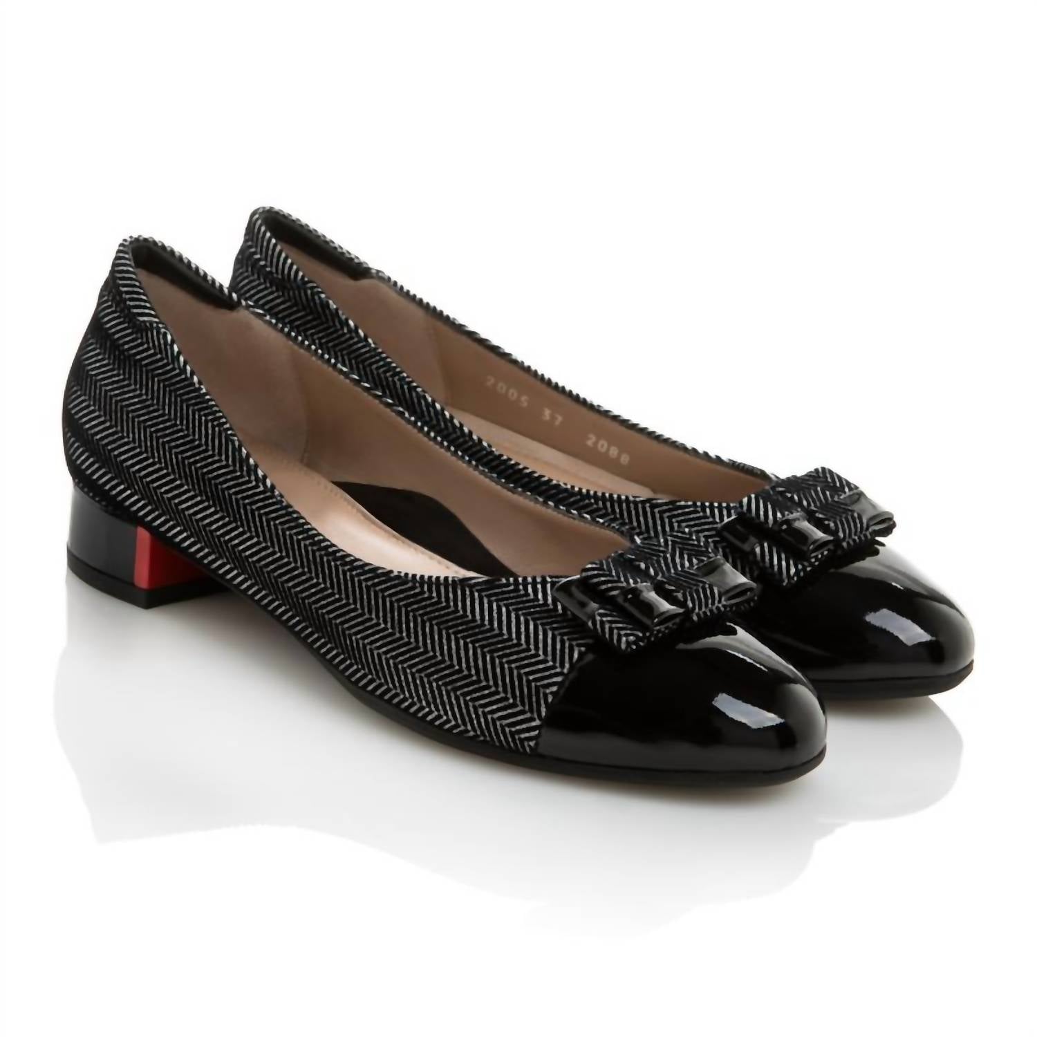 Beautifeel Women's Etta Low Heel Pump in silver black - women's heels