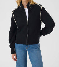 Part Two Semra Cardigan in dark navy white cap grey - women's cardigan