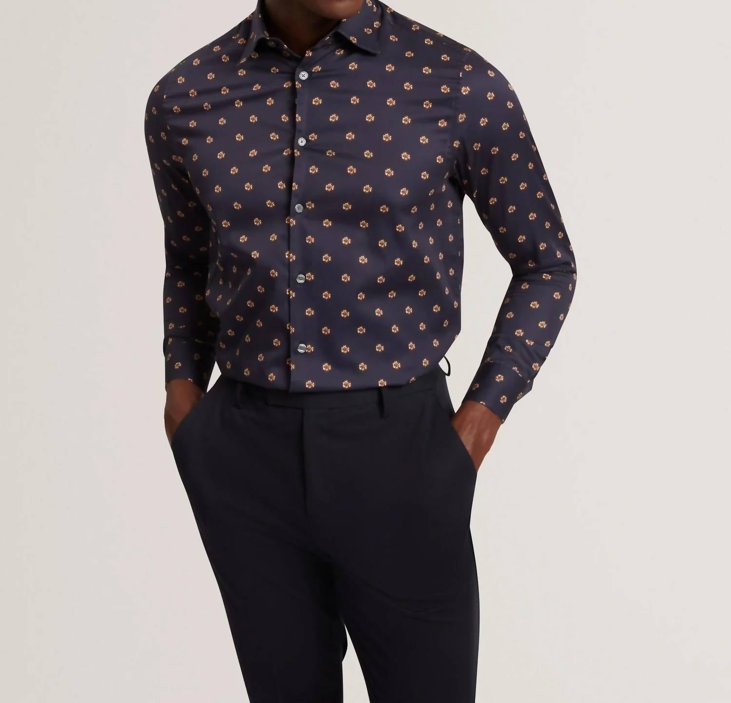 Ted Baker - Olufar Ditsy Floral Print Cotton Shirt