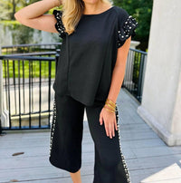Umgee - KNIT JACQUARD PEARL DETAIL SET