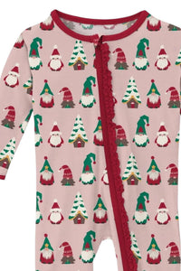 Kickee - Kids Ruffle Gnomes Zip Romper