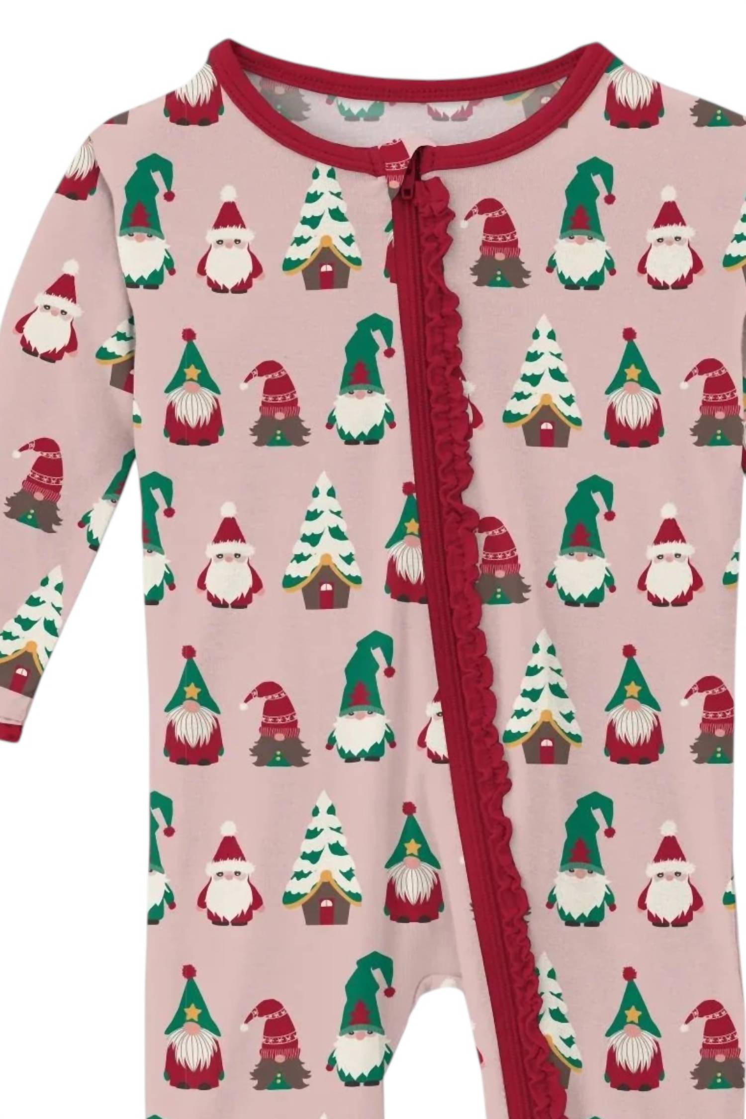 Kickee - Kids Ruffle Gnomes Zip Romper