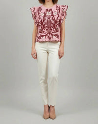 Thml - Embroidered Flutter Sleeve Top