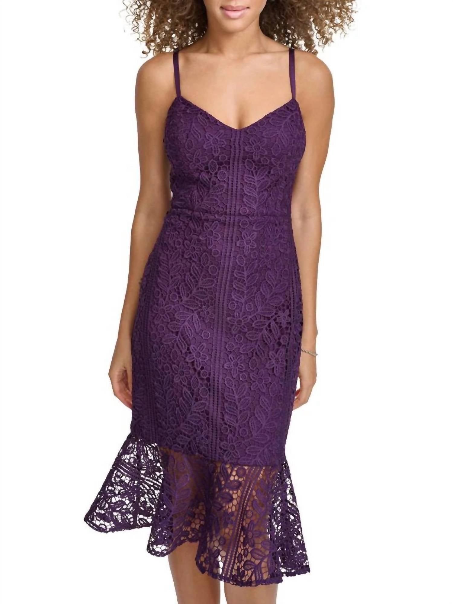 Siena Studio Floral Lace Midi Dress in plum - women's dress - view 4