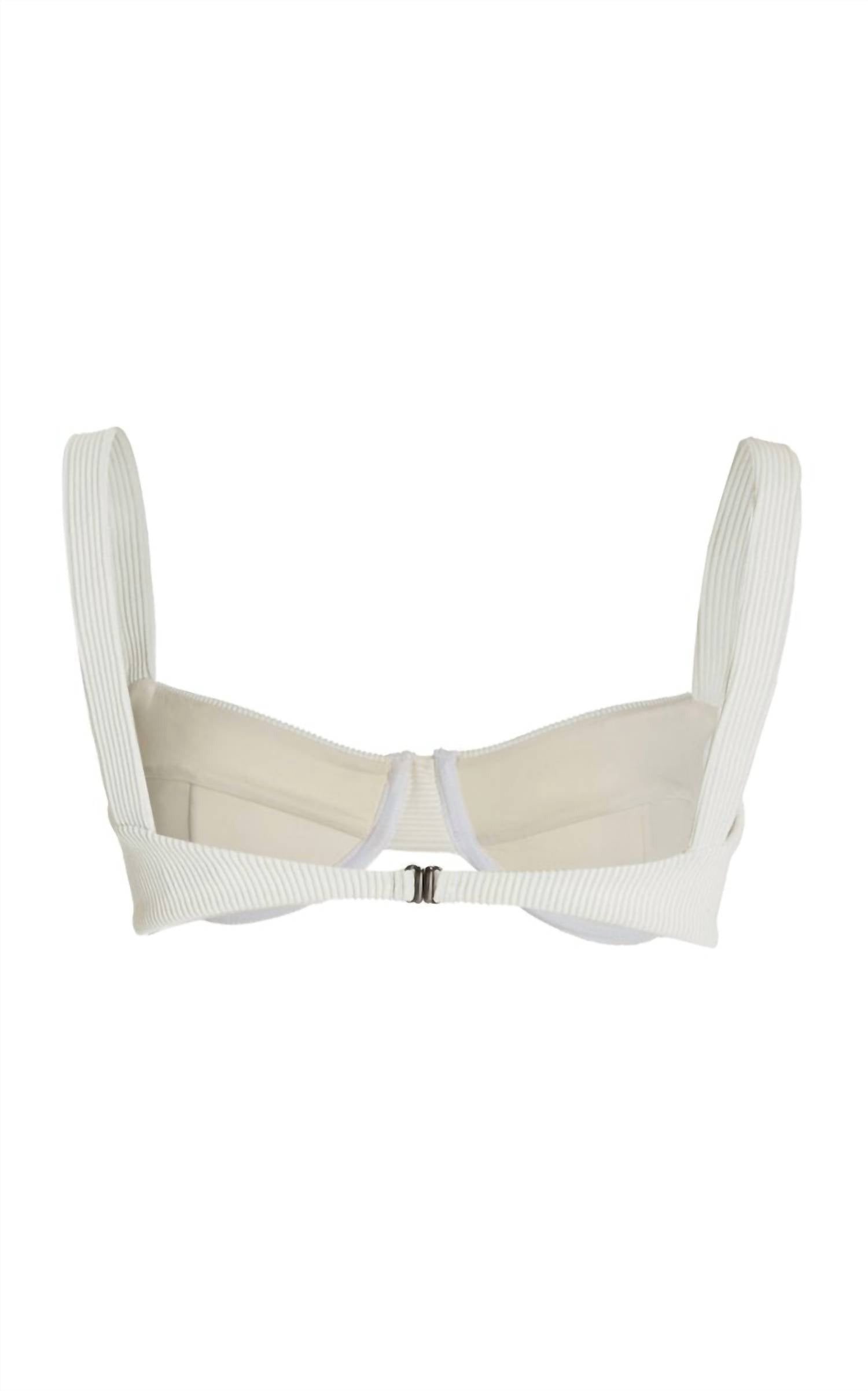 Haight Ribbed Crepe Band Vintage Bikini Top in off white - women's swimwear - alternate view