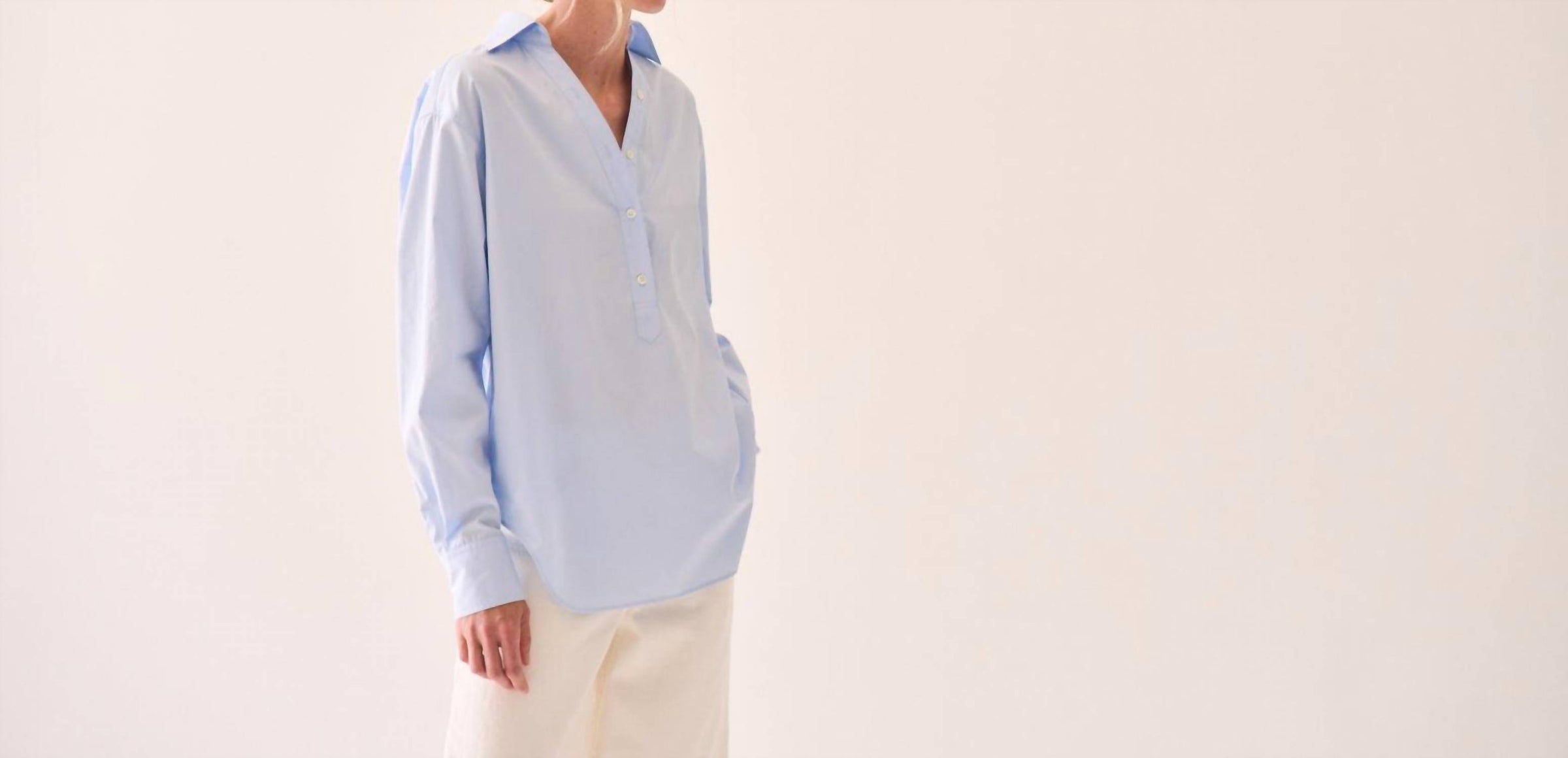 Kulson Emory Long Sleeve Shirt in blue - women's blouse - alternate view