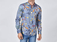 Eight X - Daisies On Indigo Button Down Shirt