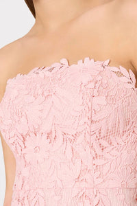 Milly - Norelle Mixed Laces Pleated Maxi Dress