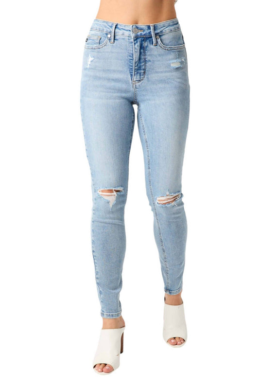 Judy Blue - MID RISE TUMMY CONTROL DESTROY SKINNY JEAN