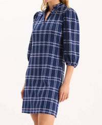 Tyler Boe Sherri Knit Dress in navy sweet lavender - women's dress - alternate view