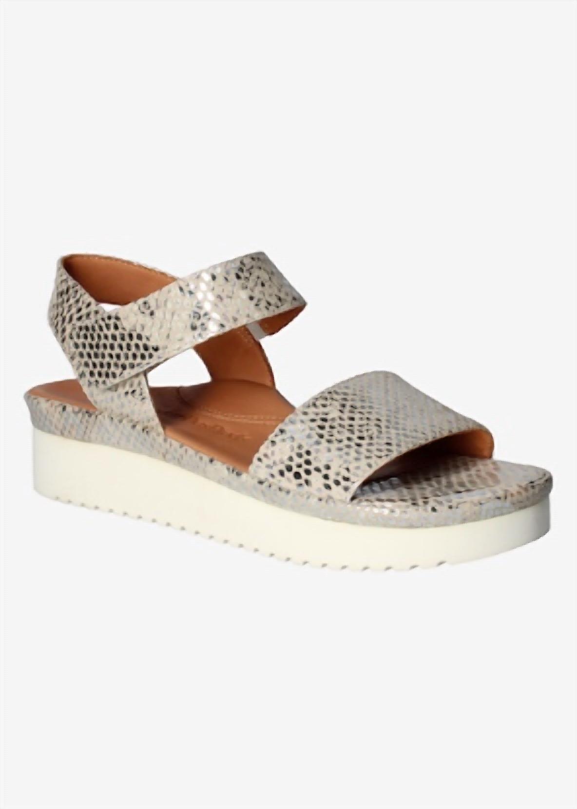 L'amour Des Pieds Women's Snake Abrilla Sandals in silver gold - women's sandal - detail view