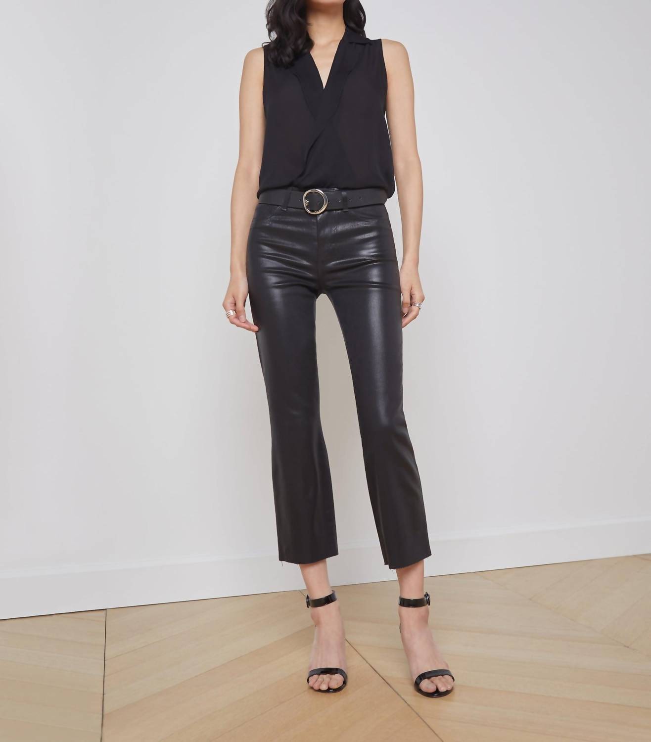 L'Agence - Kendra Coated Crop Flare Jean