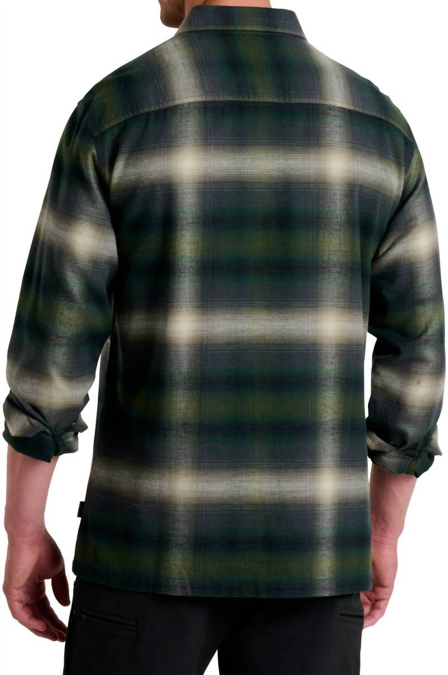 KUHL Dillingr Flannel Long Sleeve Shirt in dark forest - men's shirt - alternate view
