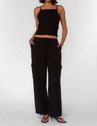 Velvet Heart Deja Pull On Elastic Pants in black - women's pants