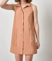Lilla P - Sleeveless Pleat Pocket Dress