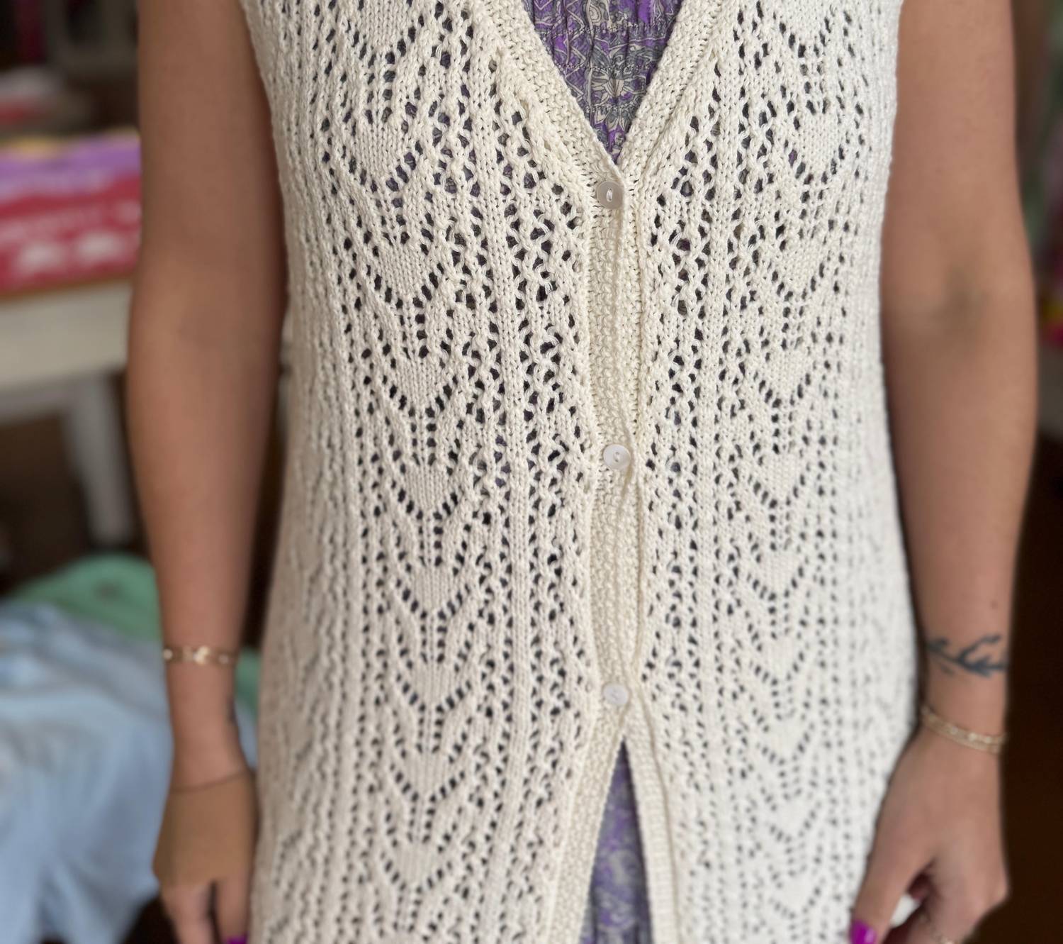 Sage The Label - Women's Tatum Crochet Duster Vest