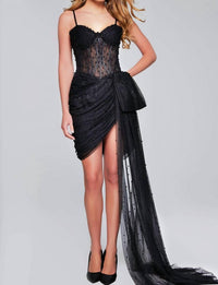 JOVANI Beaded Straps dress in black - women's dress