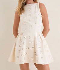 Saylor - May Daisy Eyelet Denim Dress
