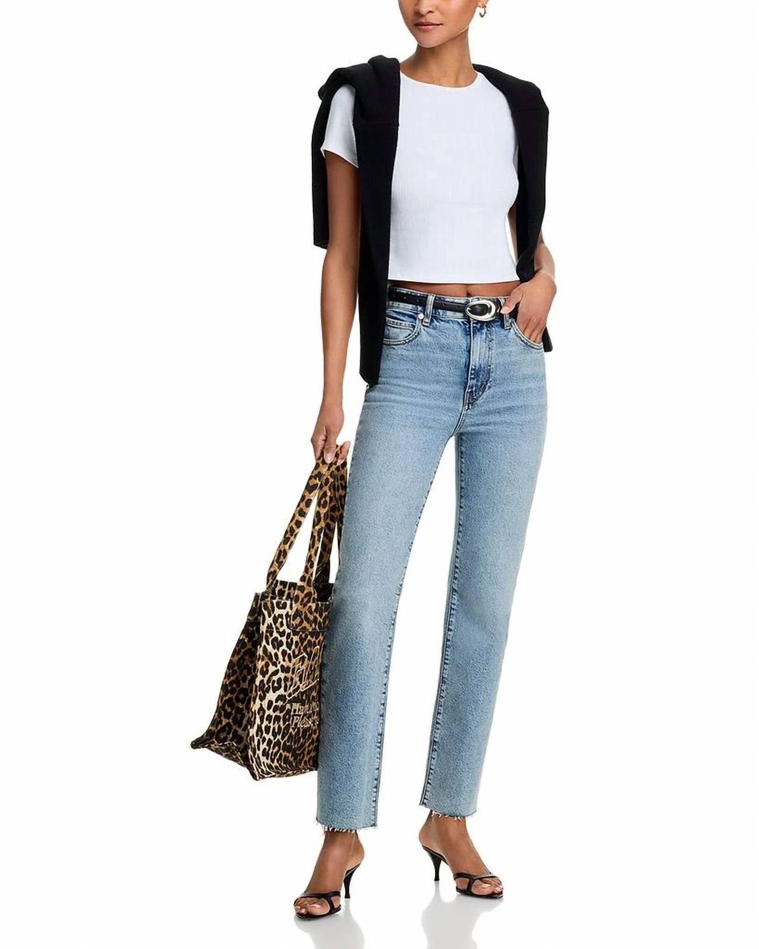 Frame - Ruler Crop High Rise Straight Jeans