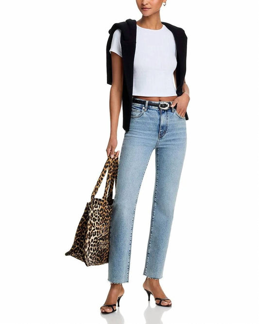 Frame - Ruler Crop High Rise Straight Jeans