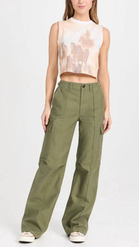 RE/DONE Military Trouser in green - women's pants - alternate view