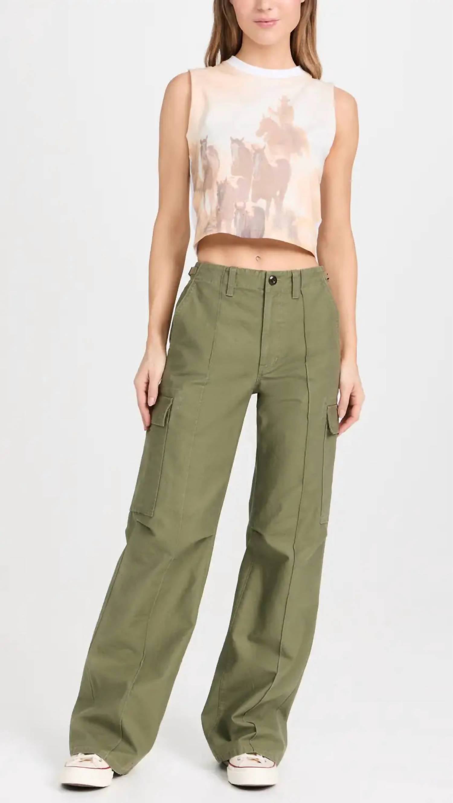 RE/DONE Military Trouser in green - women's pants - alternate view