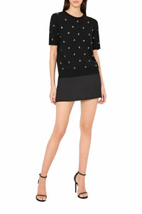 Milly - Rosalyn Rhinestone Crewneck Top