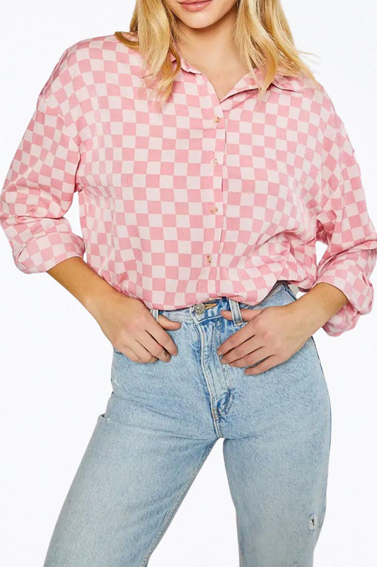 Pretty Garbage - OVERSIZED CHECKERED-PRINT WOVEN SHIRT