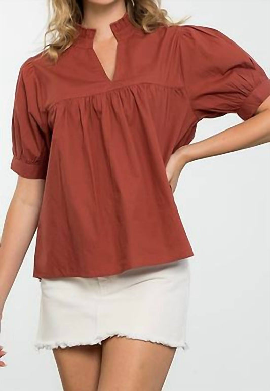 Thml - Aimee V-neck Peplum Top