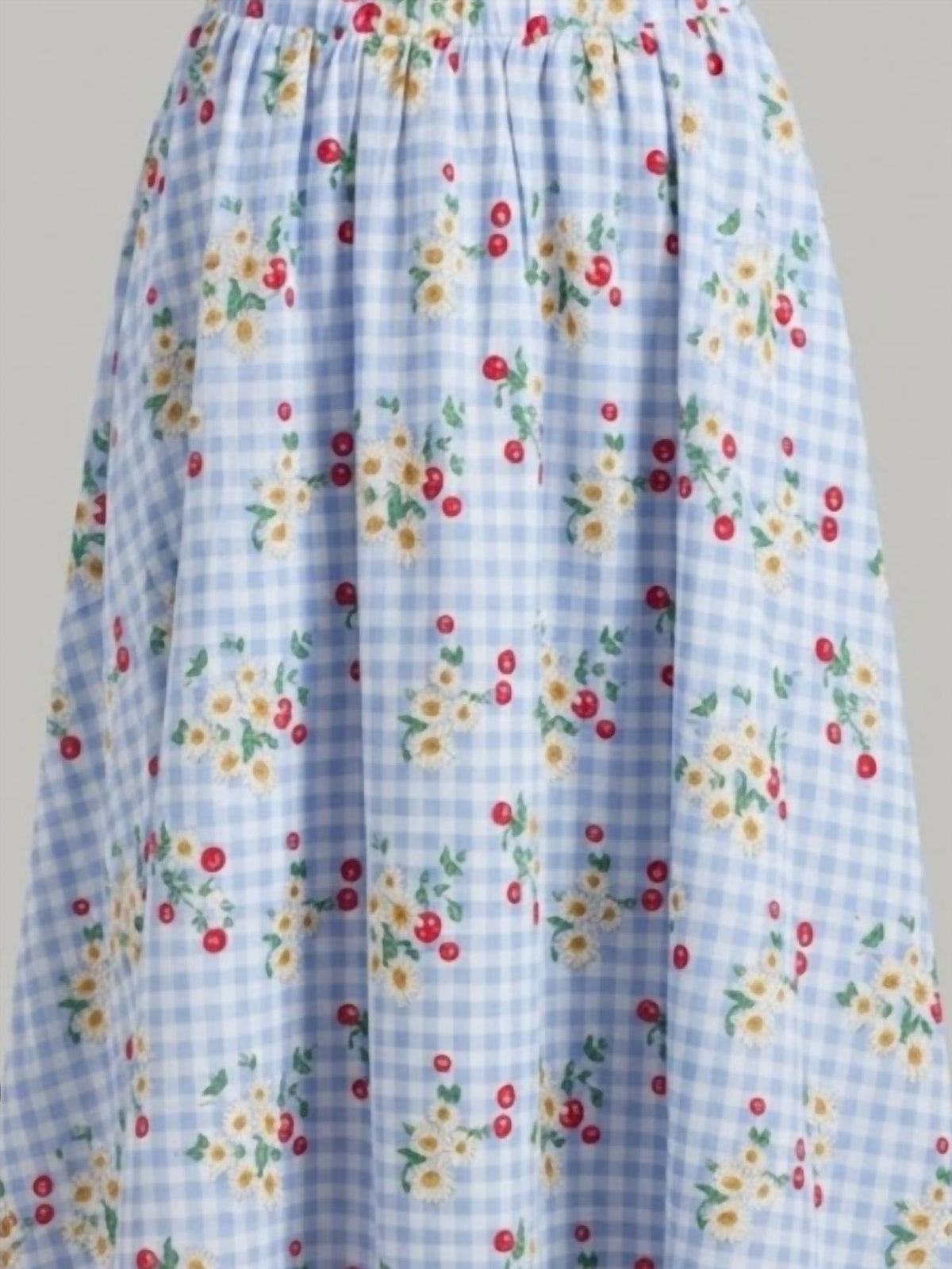 Easel - Women's Cherry Gingham Skirt