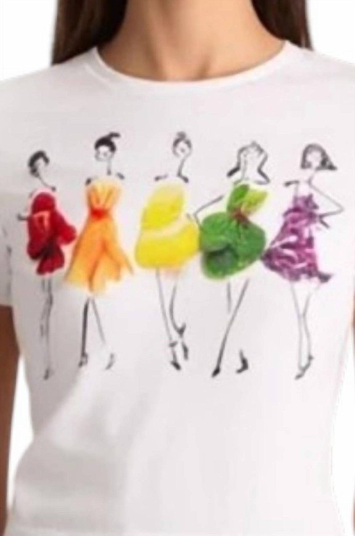 Alice + Olivia - Rylyn Short Sleeve Staceface Crew Neck Top