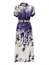 Silvia Tcherassi Lee Linen Midi Dress in dark dandelion - women's dress - view 4