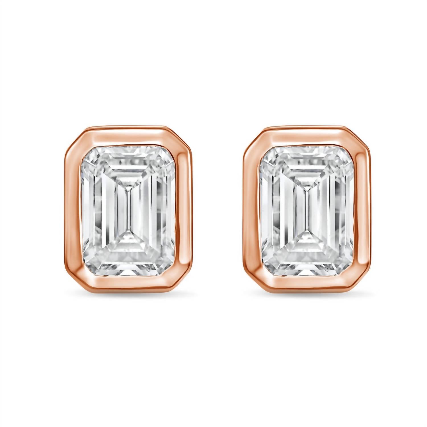 Diana M Jewels - Women's Emerald Lab-grown Diamond Stud Earrings (2.00 Tcw) - Classic