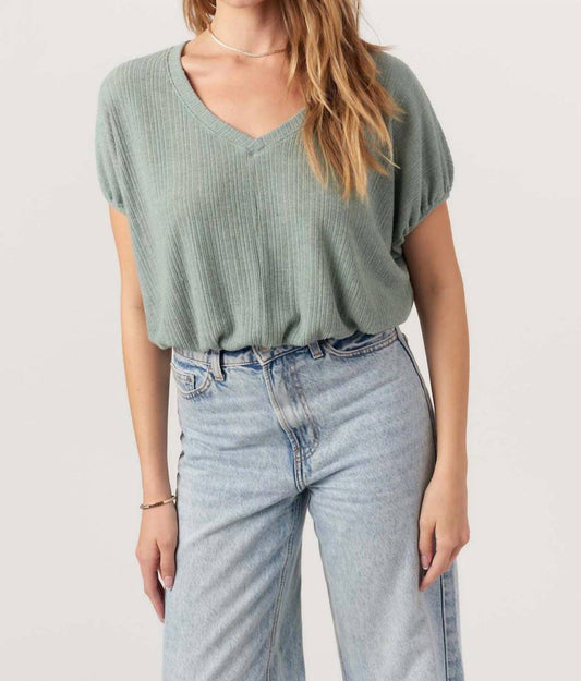 Project Social T - Cerise V-Neck Bubble Rib Tee