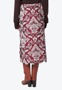 Farm Rio - Bicolor Jacquard Waves Midi Skirt