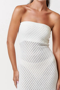 Blue Blush - Beachside Asymmetrical Crochet Dress