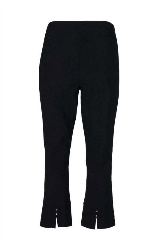Carre Noir - Women's Canded Waist Slit Cuff Pants