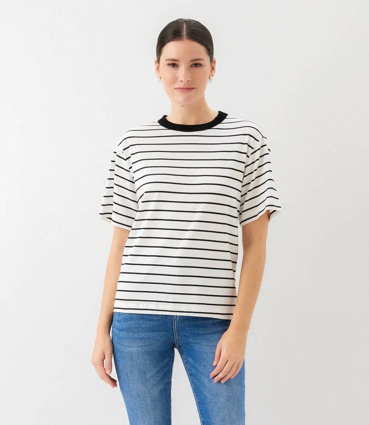 Karen Kane - Stripe Short Sleeve Top