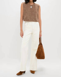 THE GREAT. The Brushed Melange Sweater in doe - women's sweater