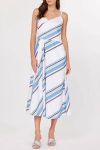 Current Air - Coastal Breeze Striped Midi Dress