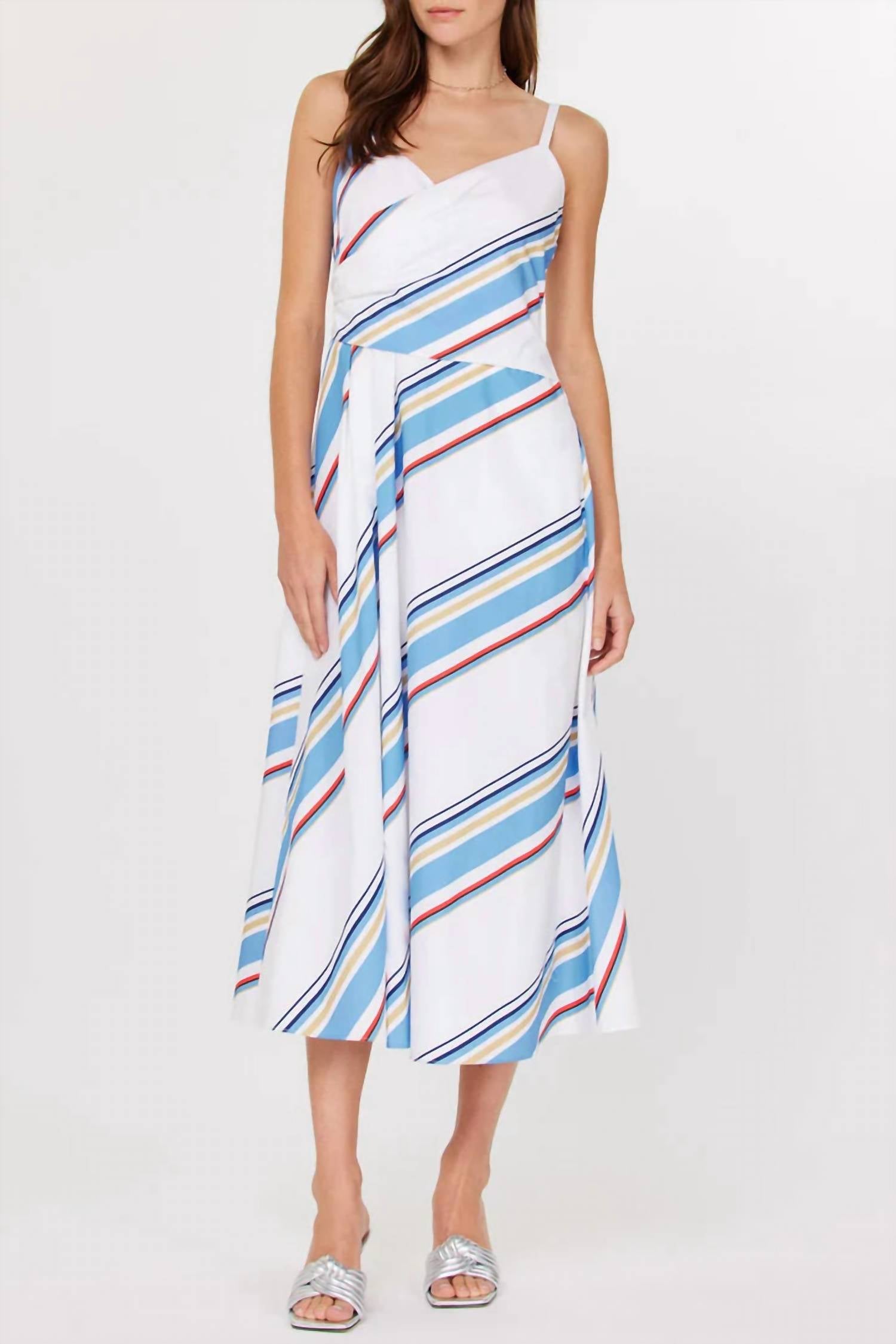 Current Air - Coastal Breeze Striped Midi Dress