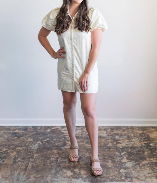 Tcec - Serena Puff Sleeve Collared Mini Dress