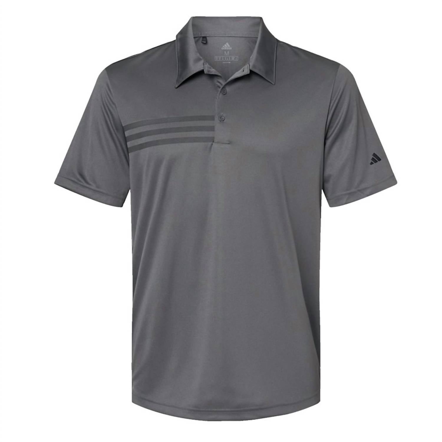 adidas Men's 3-stripes Chest Top in grey black - men's shirt - detail view