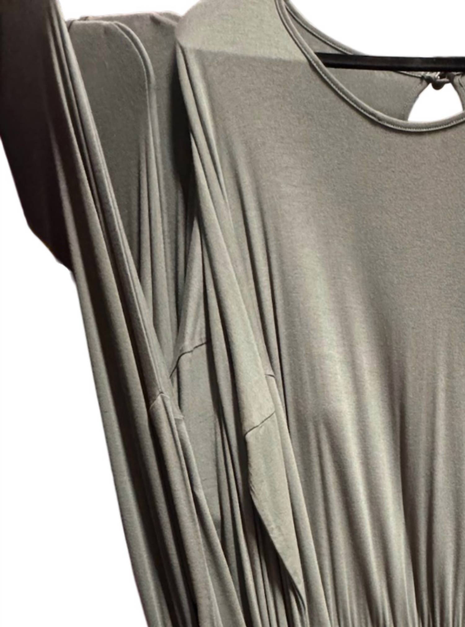 Carole Christian Women's Long Sleeve Romper in olive - women's pants - detail view