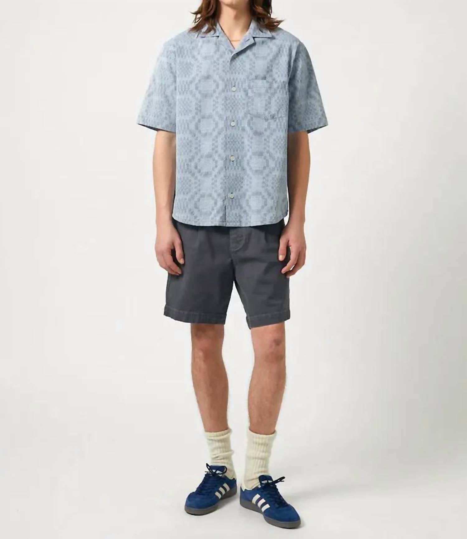 Corridor - Diamond Jacquard Short Sleeve Camp Shirt