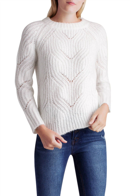Kensie - Twisted Fuzzy Yarn Long Sleeve Sweater